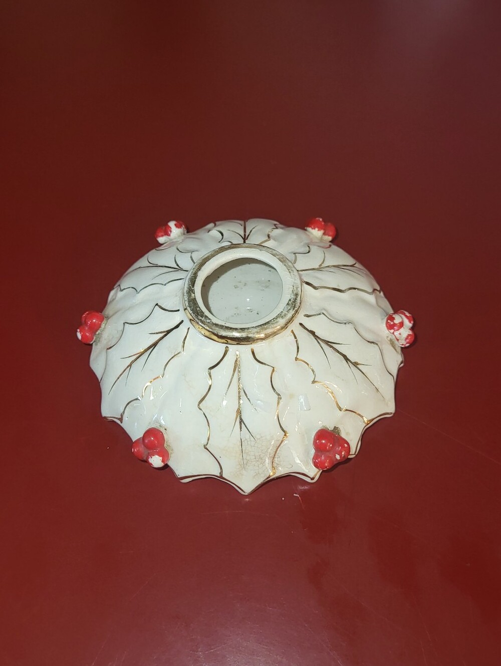 Vintage 1958 Holt Howard Holly Berry Wreath Candlestick Holder Japan